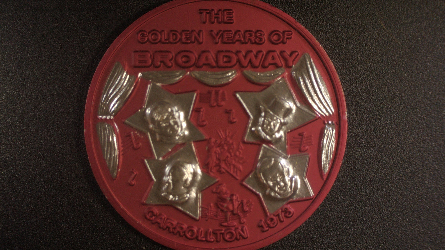 1973 Krewe of Carrollton Mardi Gras doubloon "The Golden Years of Broadway"