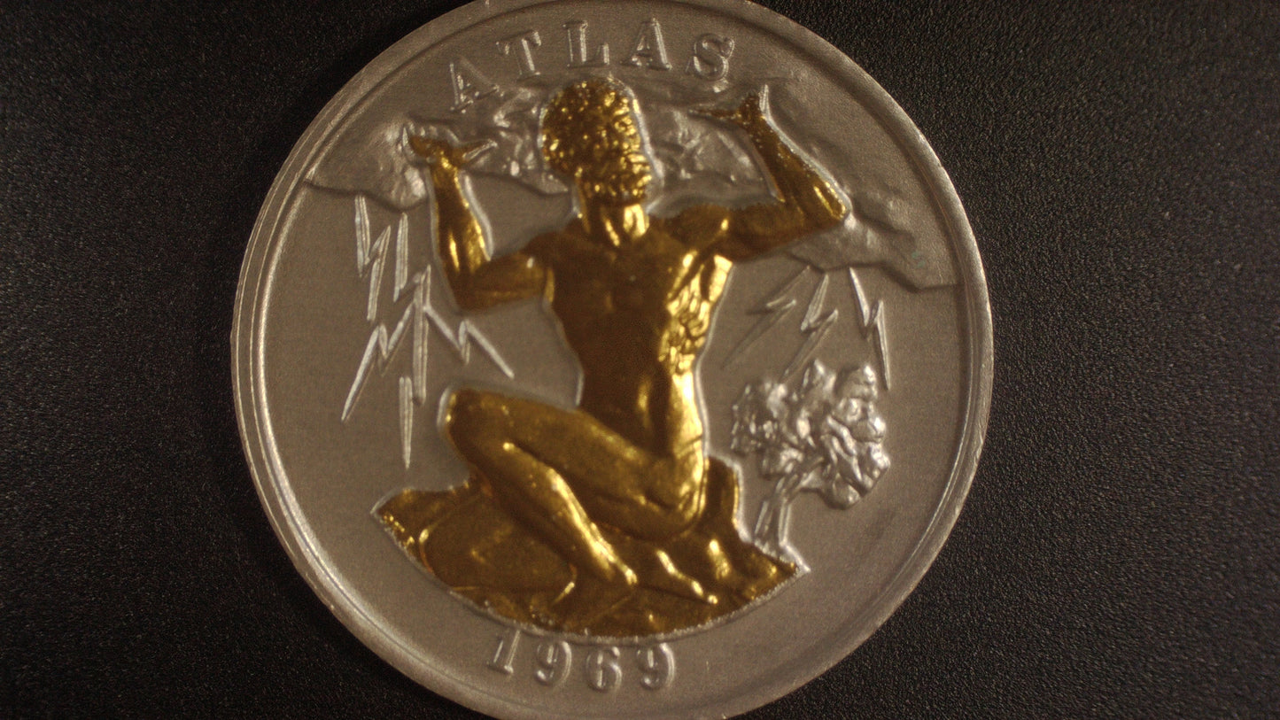 1969 Mardi Gas Krewe of Atlas Doubloon 15th anniversary edition